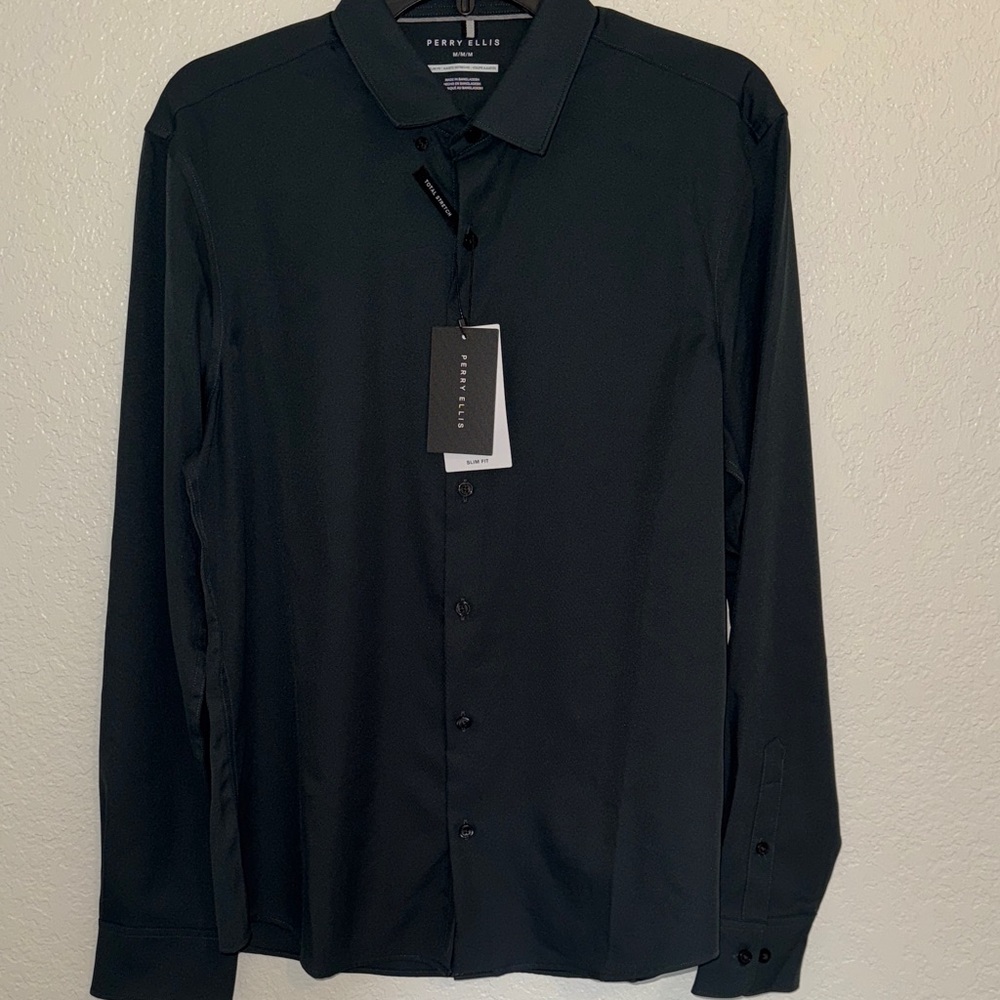 Perry Ellis Men's Dark Dress Shirt